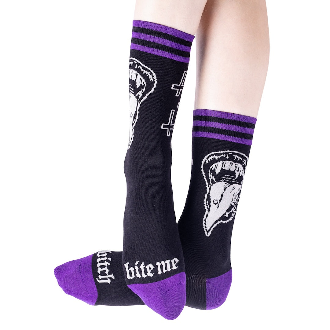 Bite Me Bitch Crew Socks - FootClothes