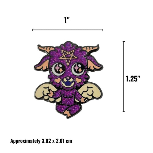 Baby Baphomet Hard Enamel Pin with Glitter - FootClothes