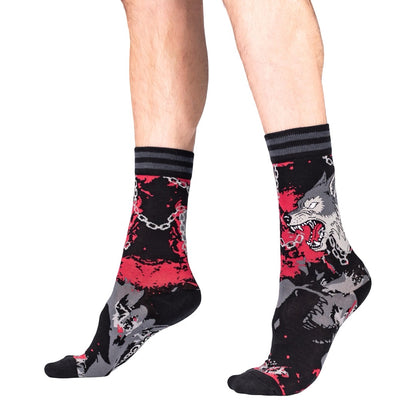 Big Mad Wolf Crew Socks - FootClothes