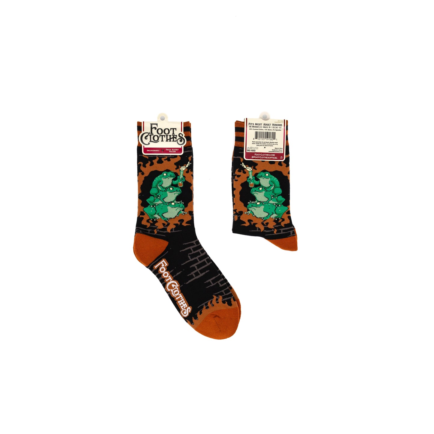 Frogs Against Fascism Crew Socks - FootClothes