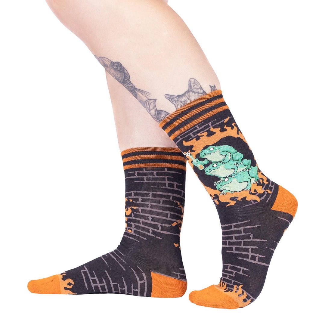 Frogs Against Fascism Crew Socks - FootClothes