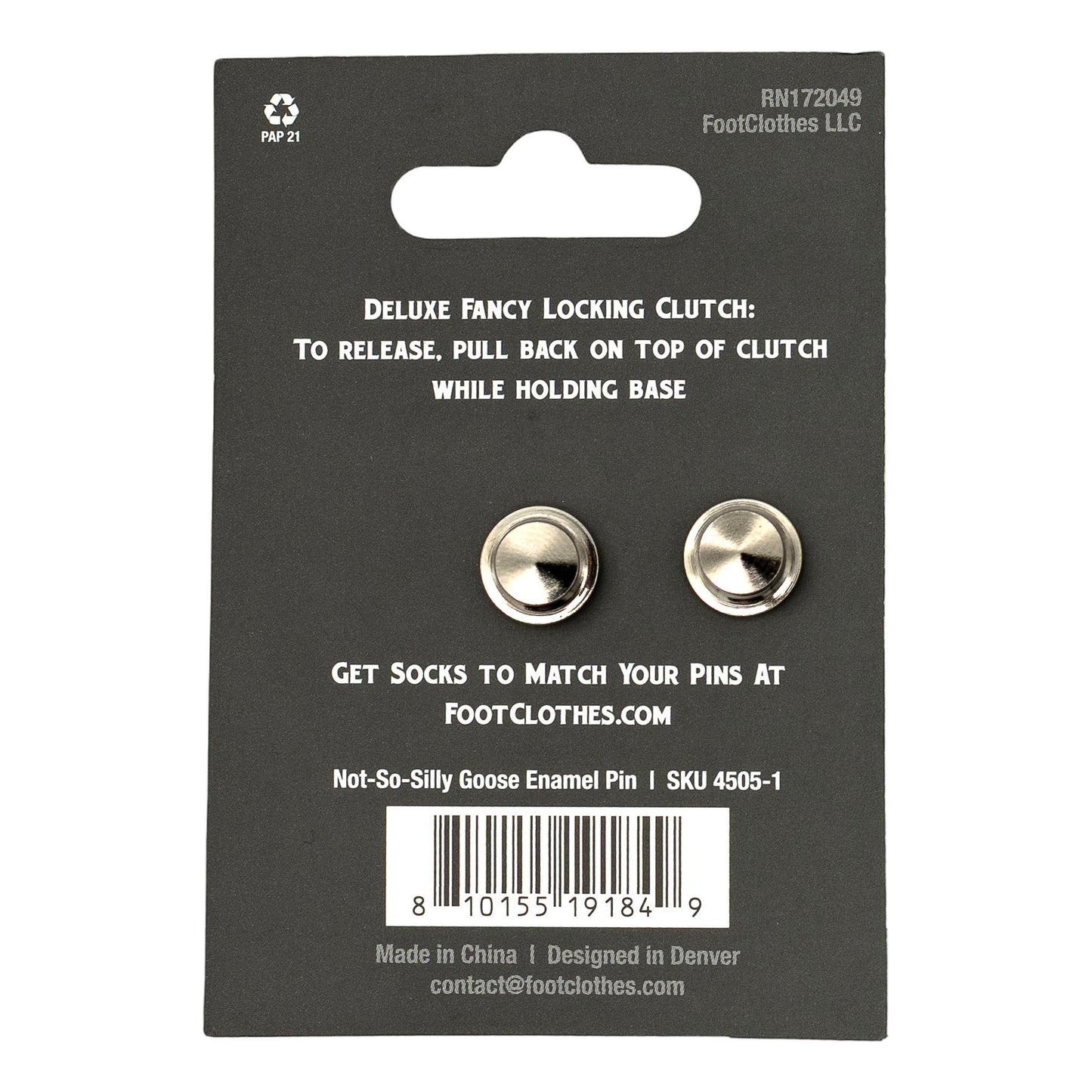 Not-So-Silly Goose Hard Enamel Pin - FootClothes