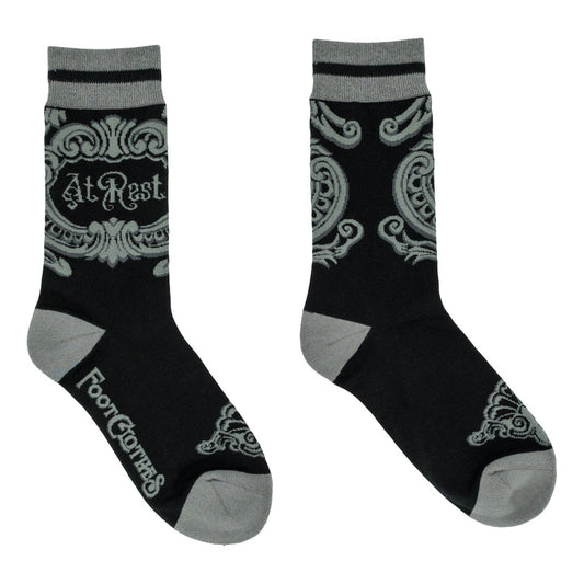 At Rest Coffin Plaque Crew Socks