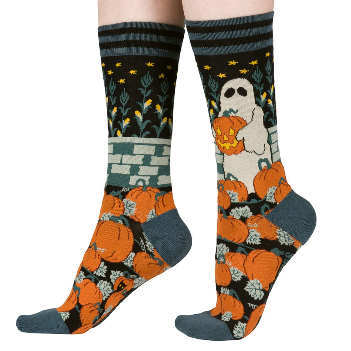 Ghoulish Gourd Crew Socks