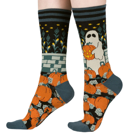 Ghoulish Gourd Crew Socks