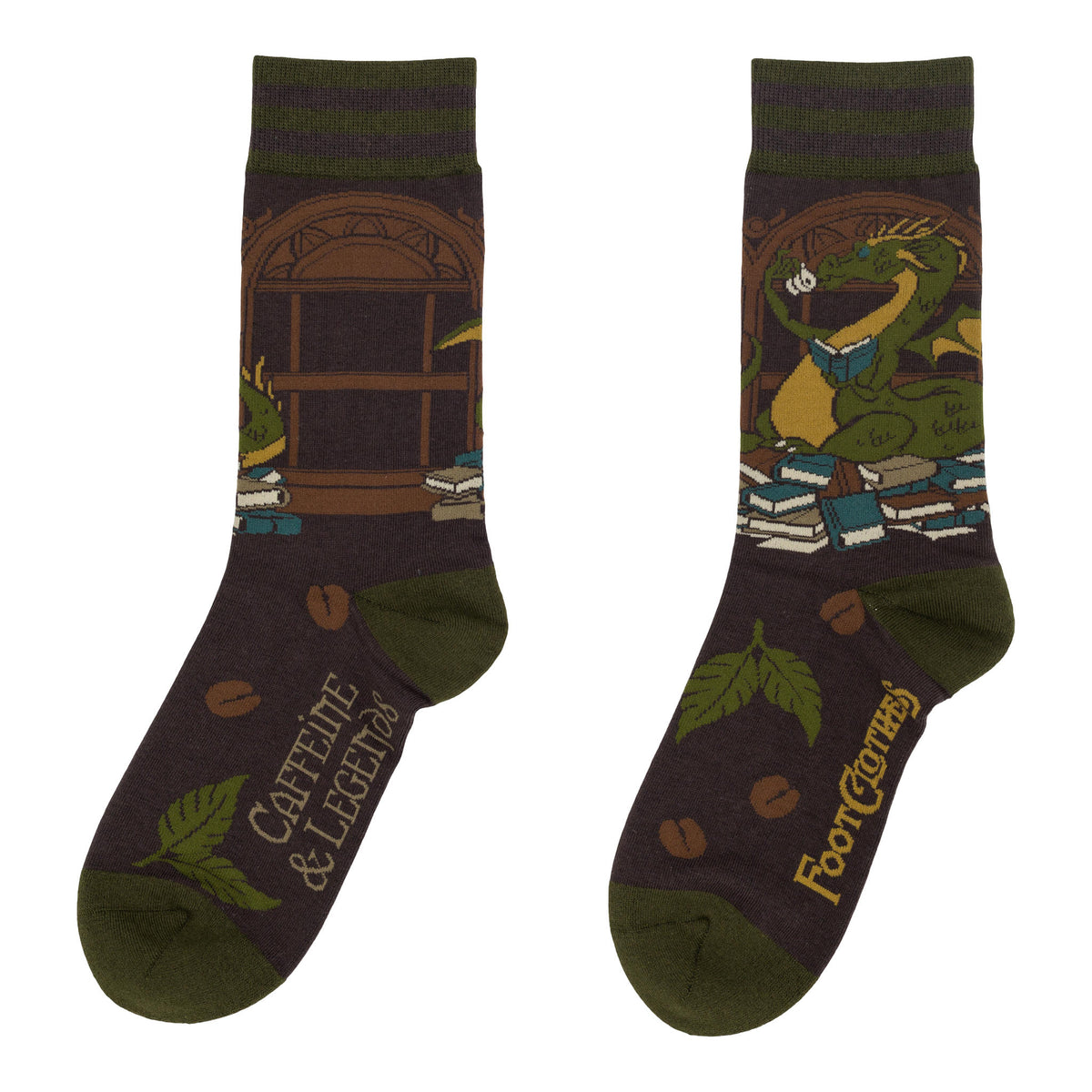 Matcha Dragon Crew Socks Flat Lay- FootClothes
