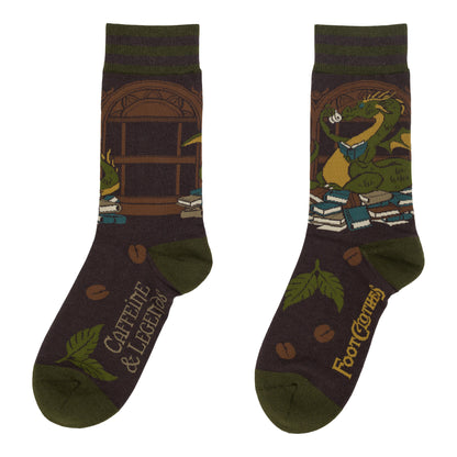 Matcha Dragon Crew Socks Flat Lay- FootClothes