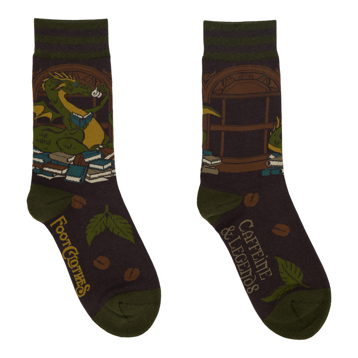 Matcha Dragon Crew Socks Flat Lay- FootClothes