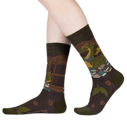 Matcha Dragon Crew Socks - FootClothes