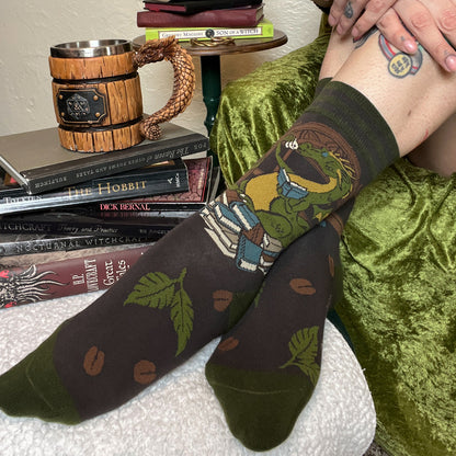 Matcha the Book Dragon Crew Socks