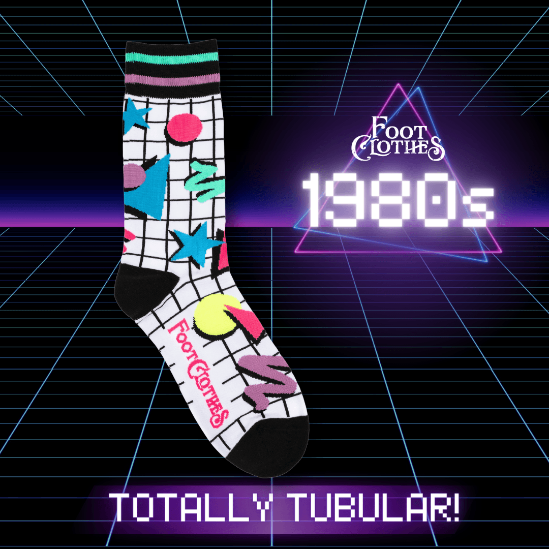 80s Totally Tubular! Crew Socks - FootClothes