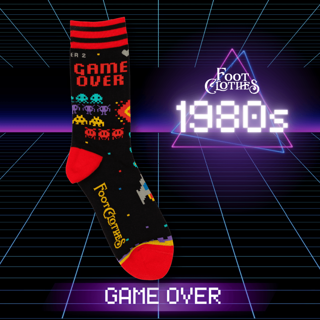 Game Over 80s Video Game Crew Socks - FootClothes