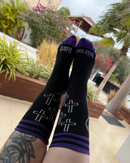 Bite Me Bitch Crew Socks - FootClothes