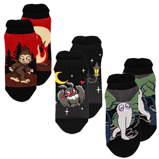 PREORDER Cute Cryptids Ankle Sock Pack | 3 Designs - FootClothes