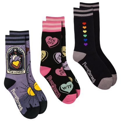 Heart Crew Sock Pack | 3 Designs