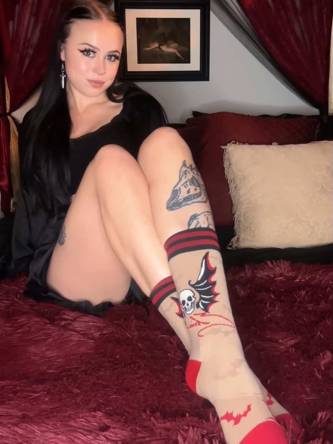 Elvira Cruel Ink Crew Socks - FootClothes