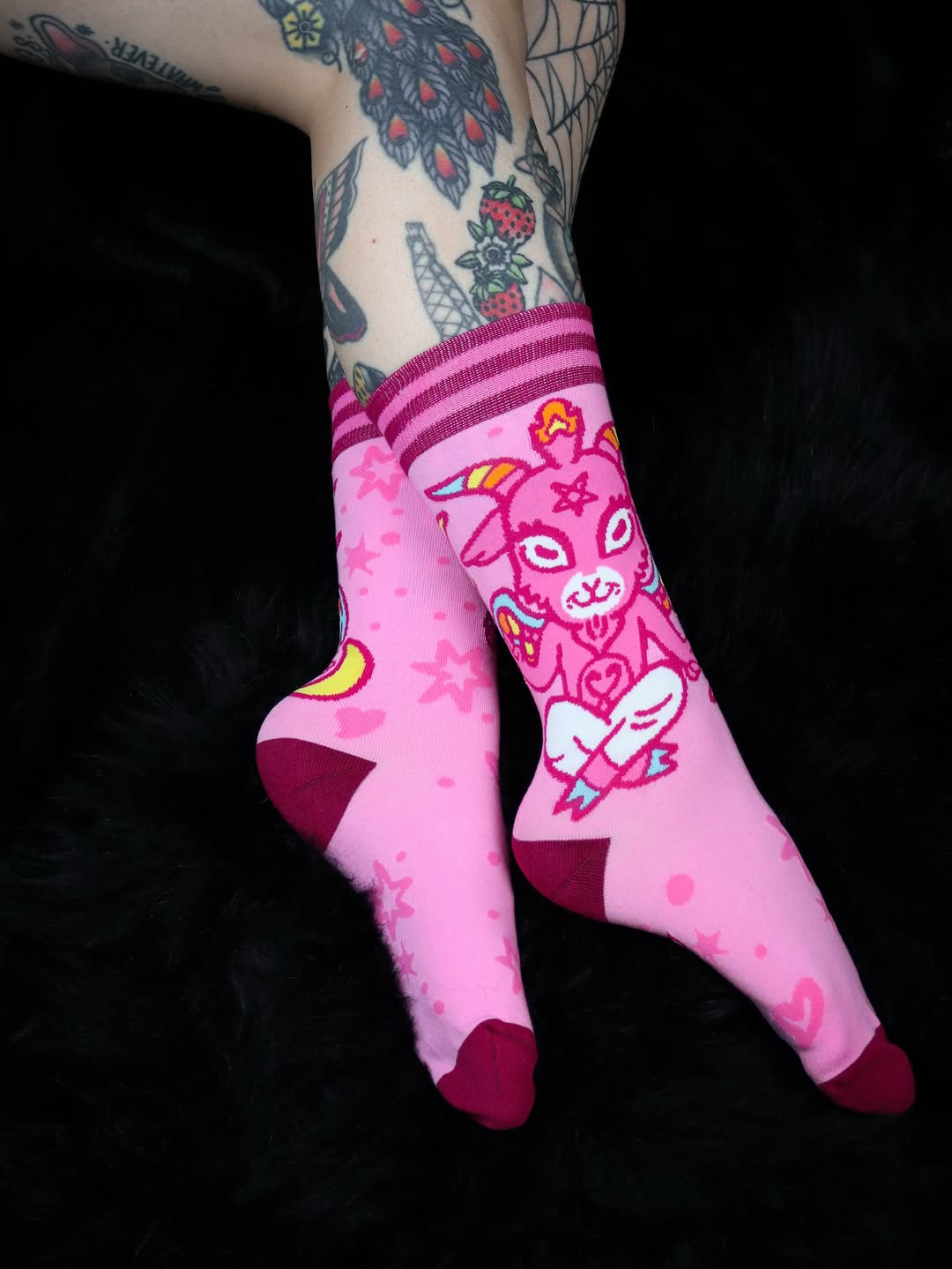Cute Baphomet Goat Crew Socks