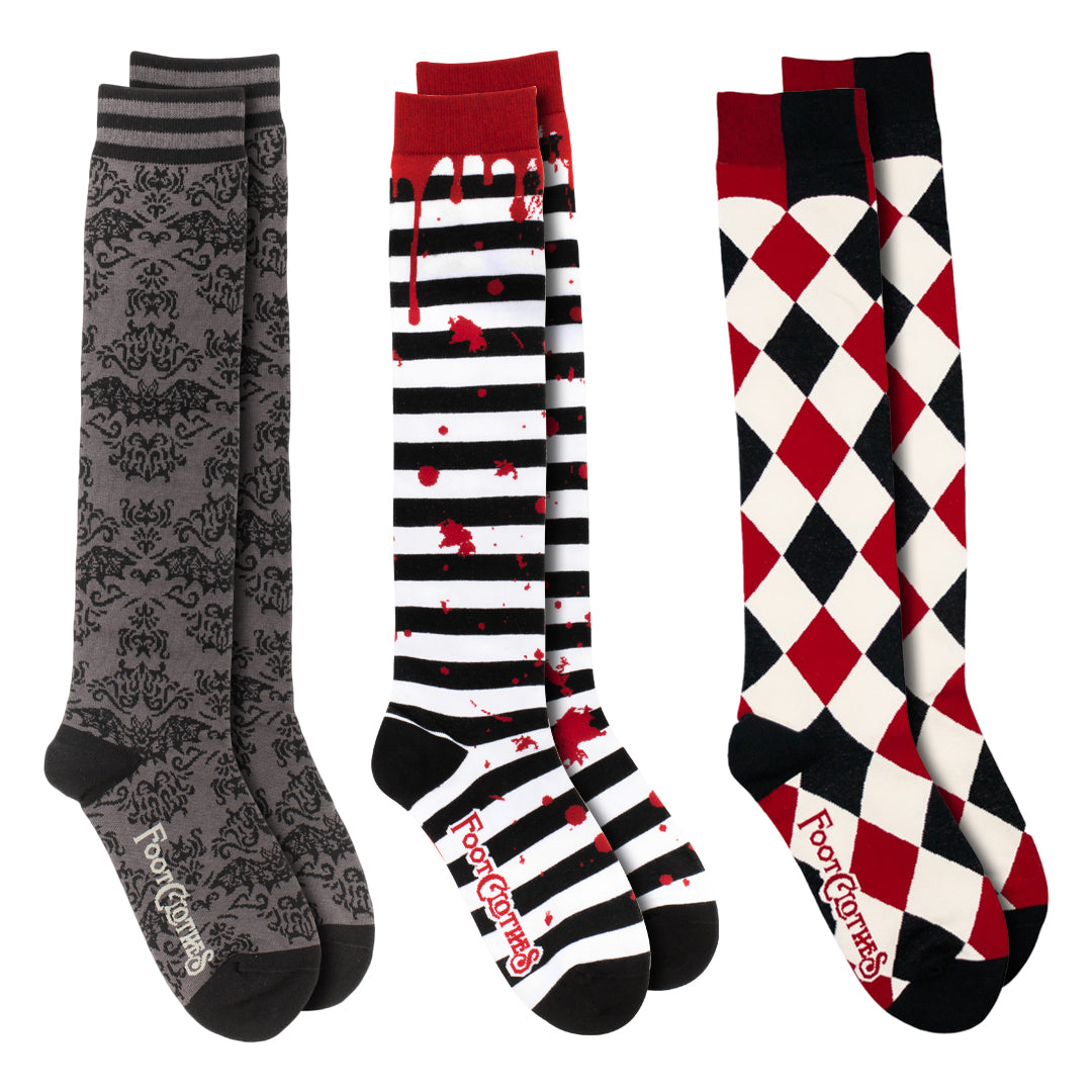 Mall Goth Knee High Sock Pack | 3 Designs