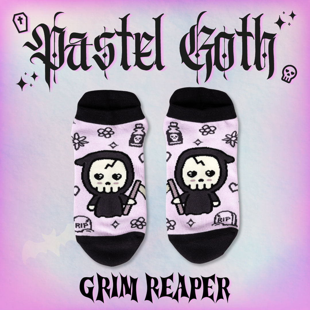 Pastel Goth Grim Reaper Ankle Socks