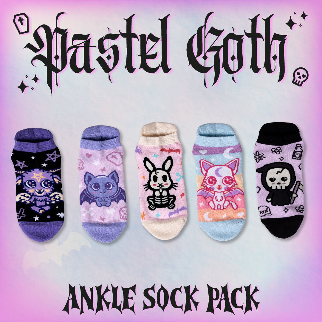 LIMITED Pastel Goth Ankle Sock Totes Adorbs Gift Pack