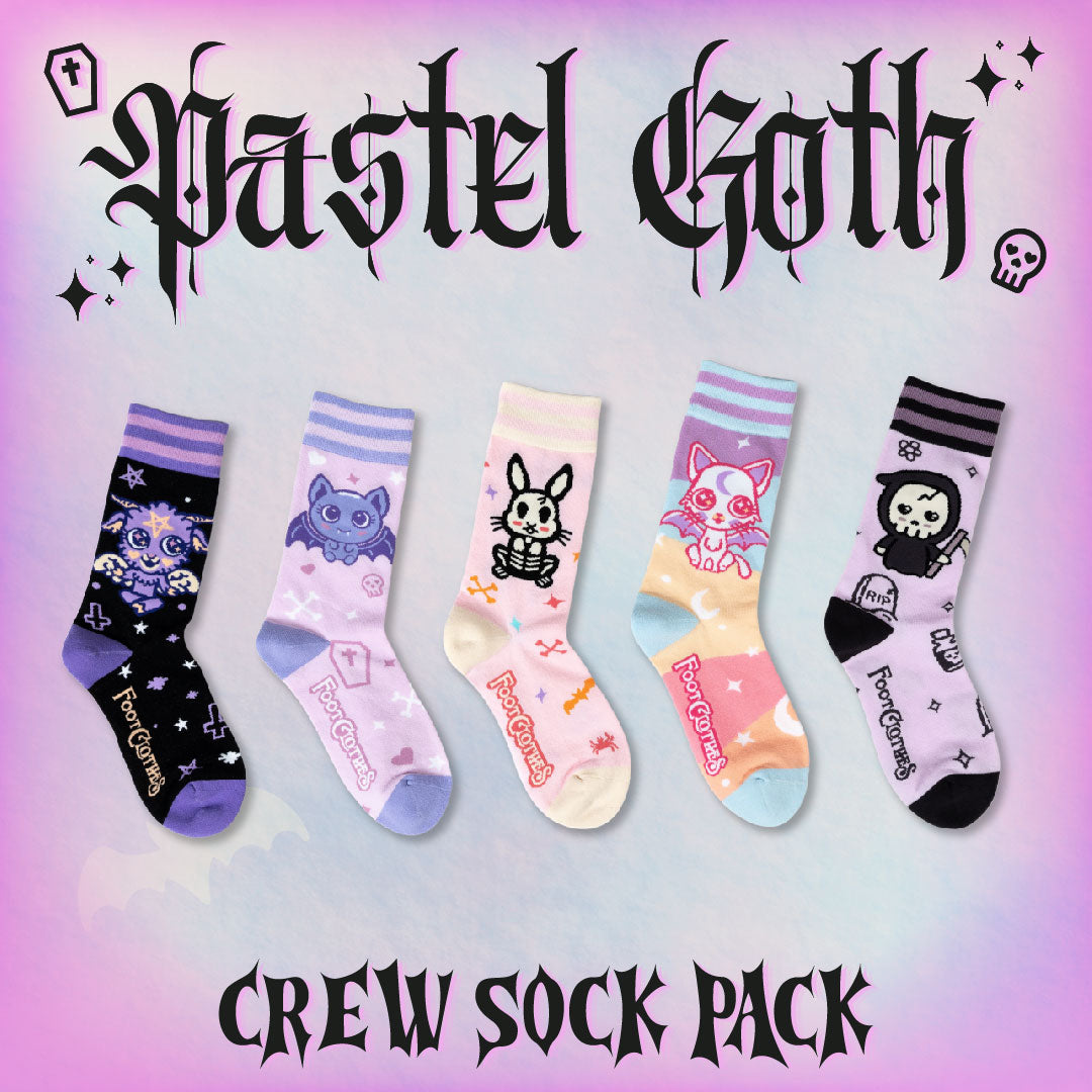 LIMITED Pastel Goth Crew Sock Totes Adorbs Gift Pack