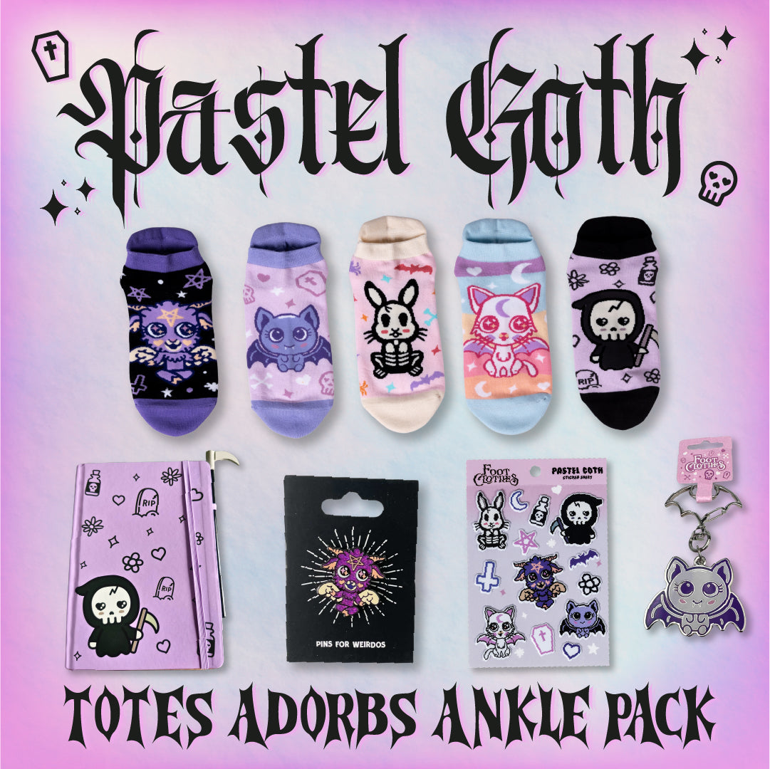 LIMITED Pastel Goth Ankle Sock Totes Adorbs Gift Pack