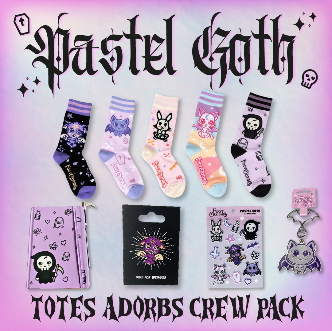 LIMITED Pastel Goth Crew Sock Totes Adorbs Gift Pack