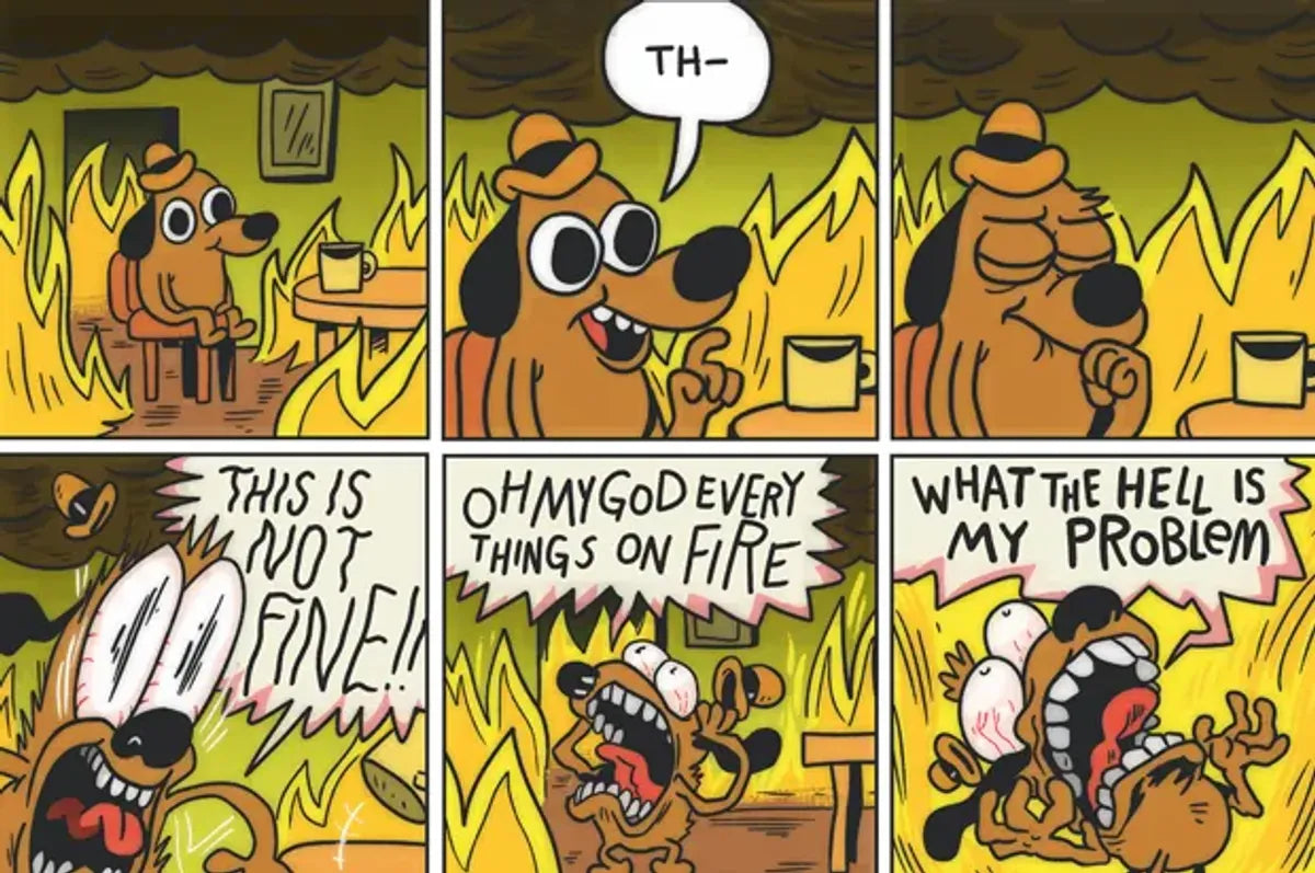 This is Fine: Panic Edition Ankle Socks