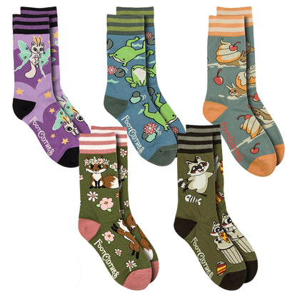 Woodland Whimsy Crew Sock Pack | 5 Designs