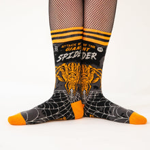Load image into Gallery viewer, Attack of the Giant Spider Crew Socks - FootClothes
