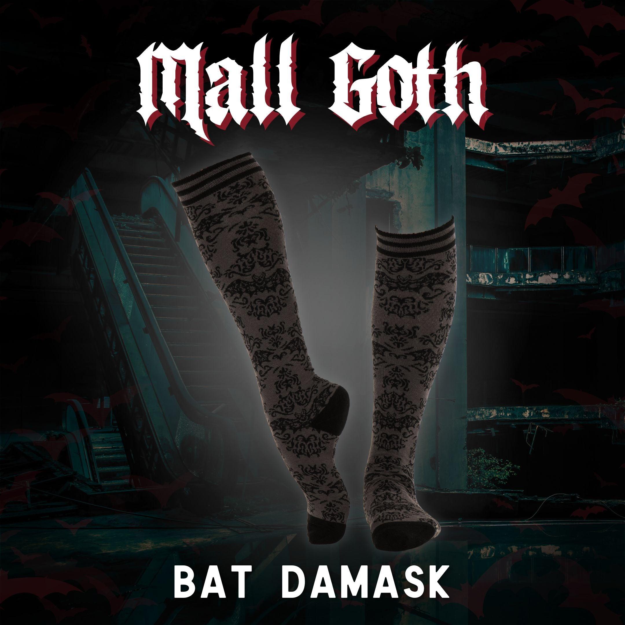 Bat Damask Knee High Socks - FootClothes