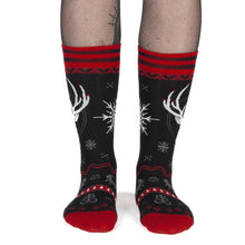 Load image into Gallery viewer, Beelzebuck Ugly Xmas Sweater Crew Socks - FootClothes
