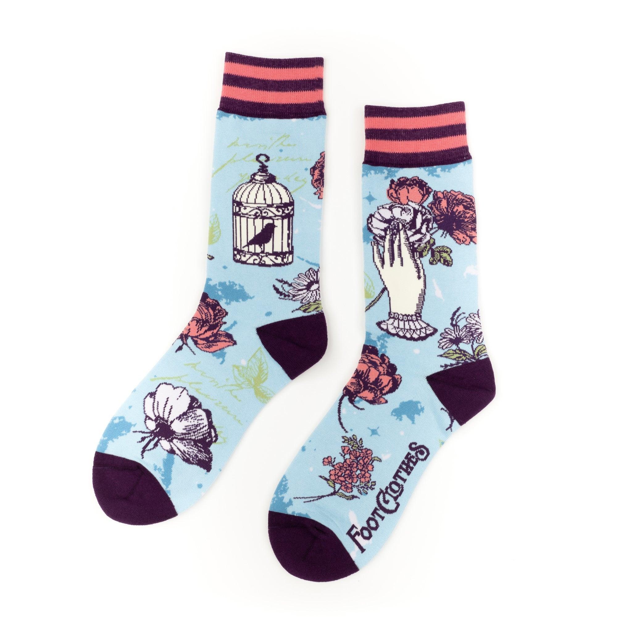 Floral Nightingale Crew Socks | FootClothes | Socks | 1404