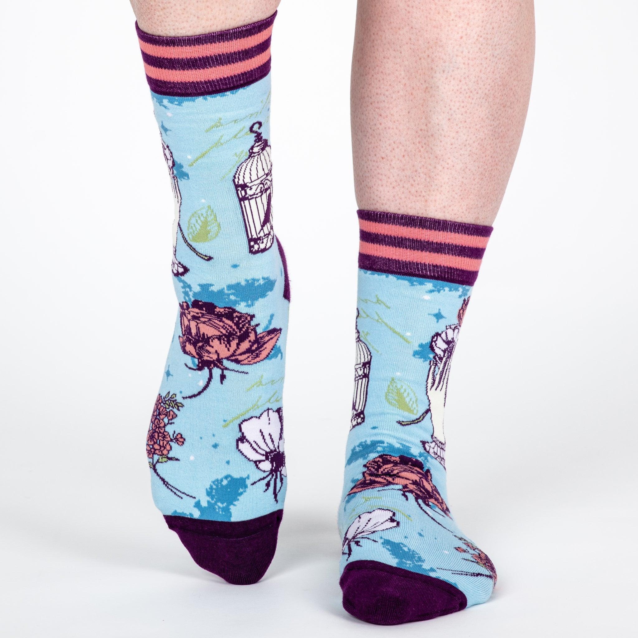 Floral Nightingale Crew Socks | FootClothes | Socks | 1404