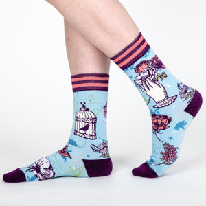 Floral Nightingale Crew Socks - FootClothes