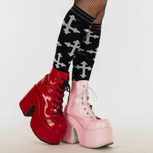 Gothic Crosses Knee High Socks - FootClothes