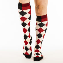 Load image into Gallery viewer, Haunting Harlequin Knee High Socks - FootClothes
