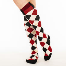 Load image into Gallery viewer, Haunting Harlequin Knee High Socks - FootClothes
