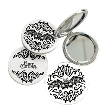 Load image into Gallery viewer, LIMITED Bat Damask Vegan Leather Dual Sided Compact Mirror - FootClothes
