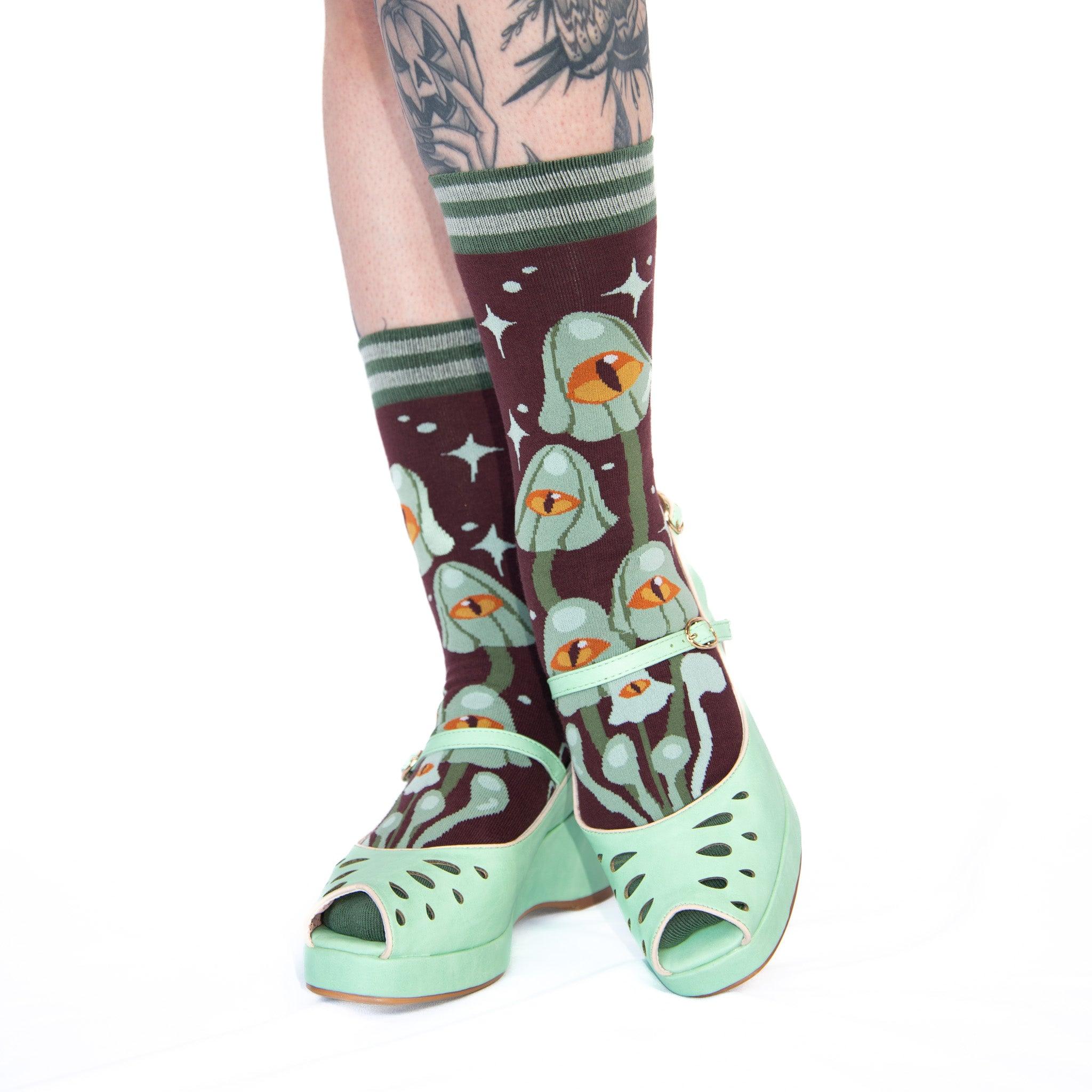 Mystic Mushrooms Crew Socks - FootClothes