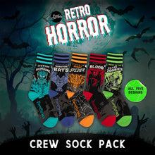 Load image into Gallery viewer, Retro Horror Crew Sock Pack | 5 Designs - FootClothes
