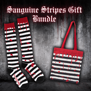 Sanguine Stripes Tote and Knee High Sock Gift Pack - FootClothes