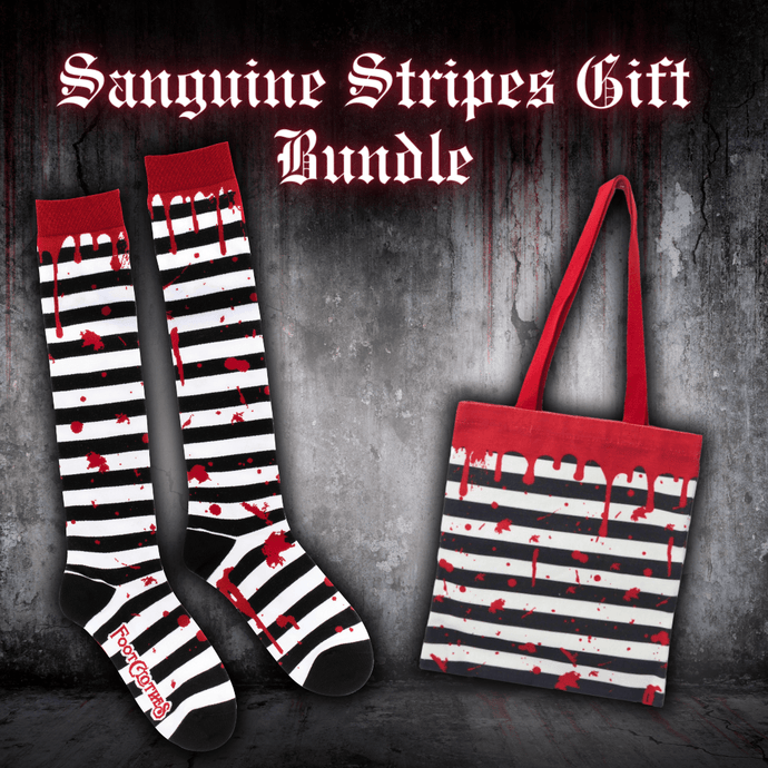 Sanguine Stripes Tote and Knee High Sock Gift Pack - FootClothes