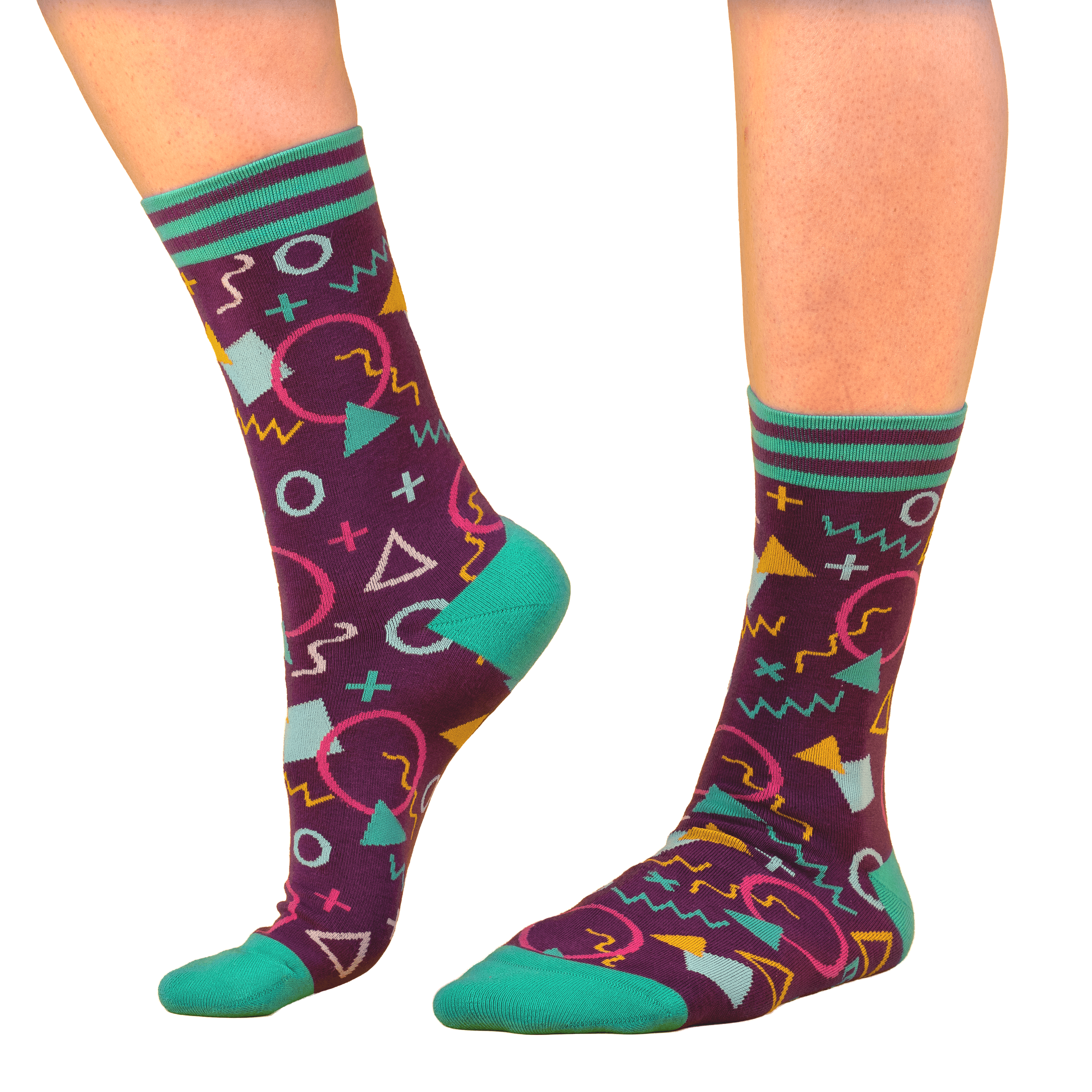 Shapin' Up 80s Pattern Crew Socks - FootClothes