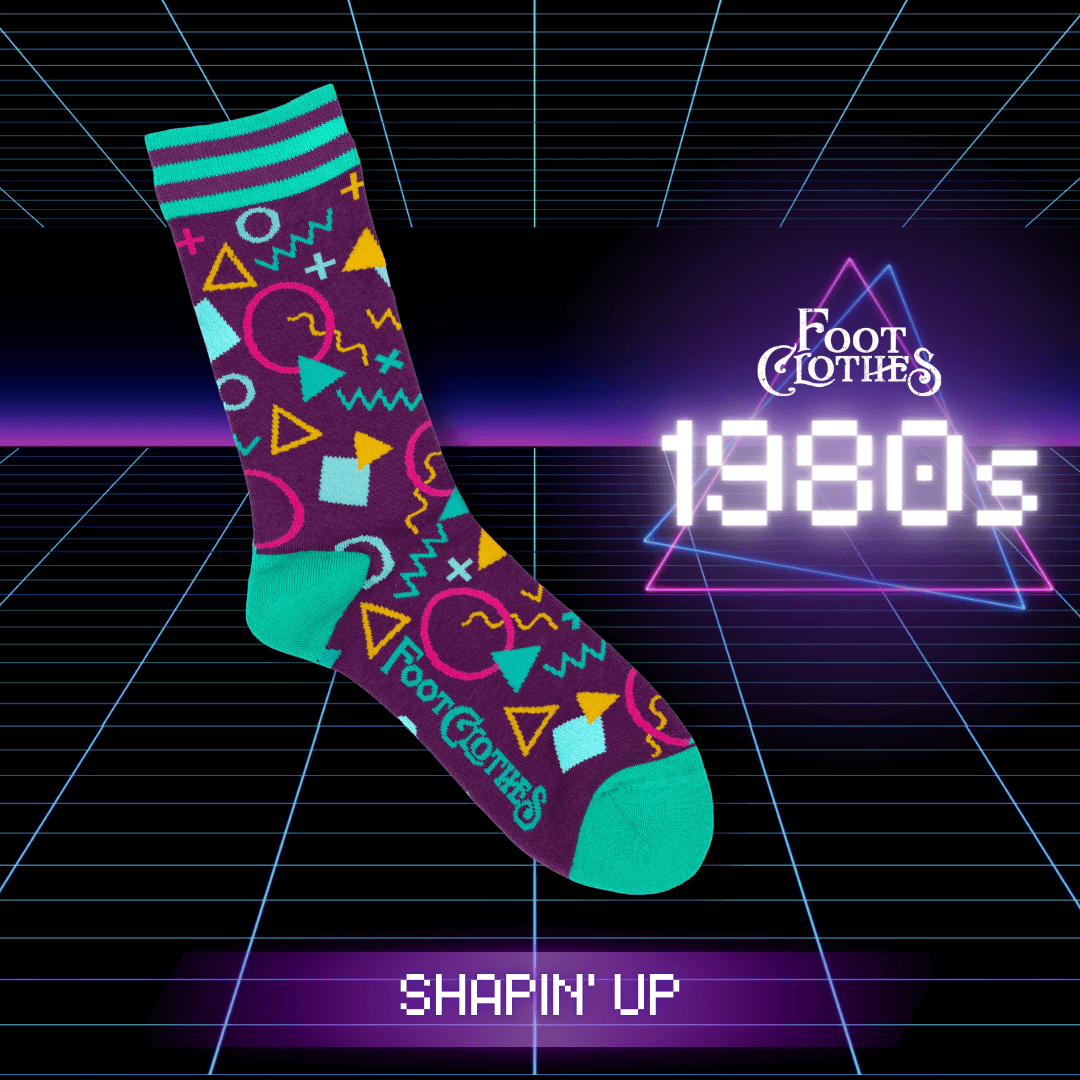 Shapin' Up 80s Pattern Crew Socks - FootClothes