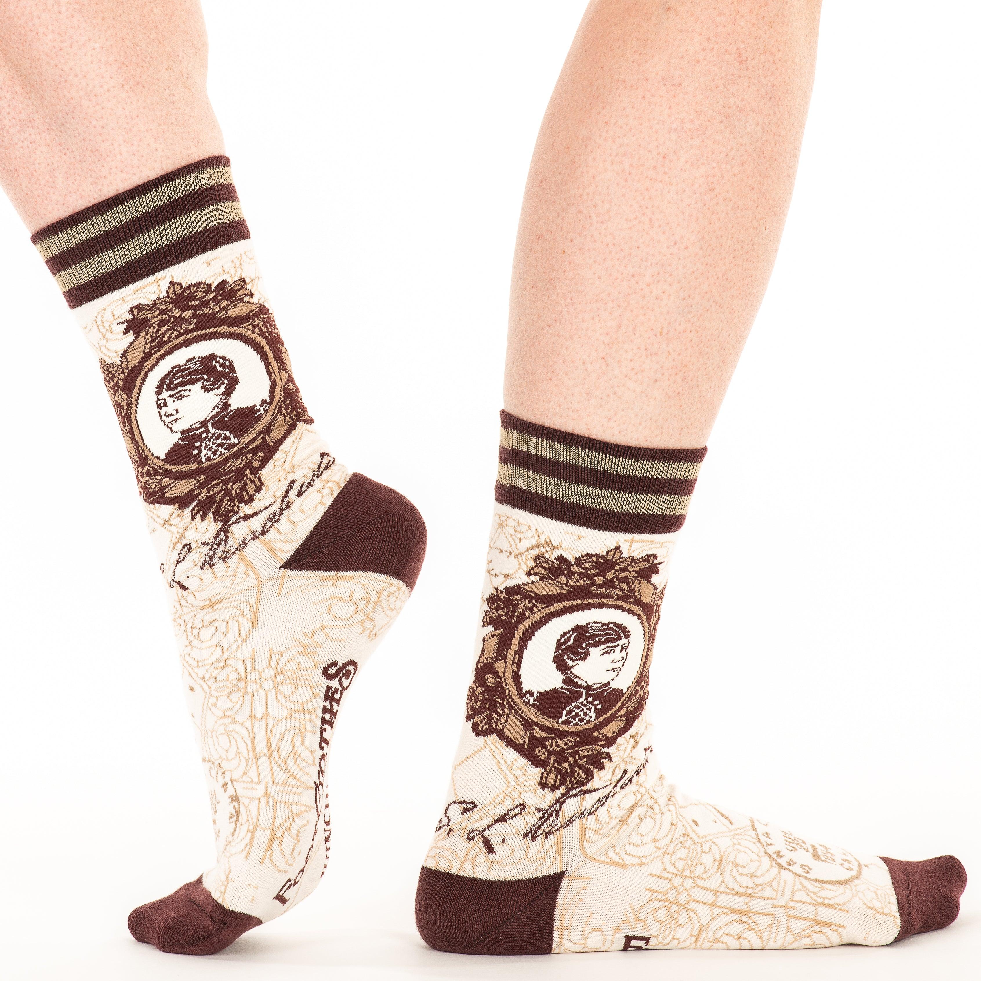 Winchester Mystery House® Sarah Winchester Portrait Crew Socks - FootClothes