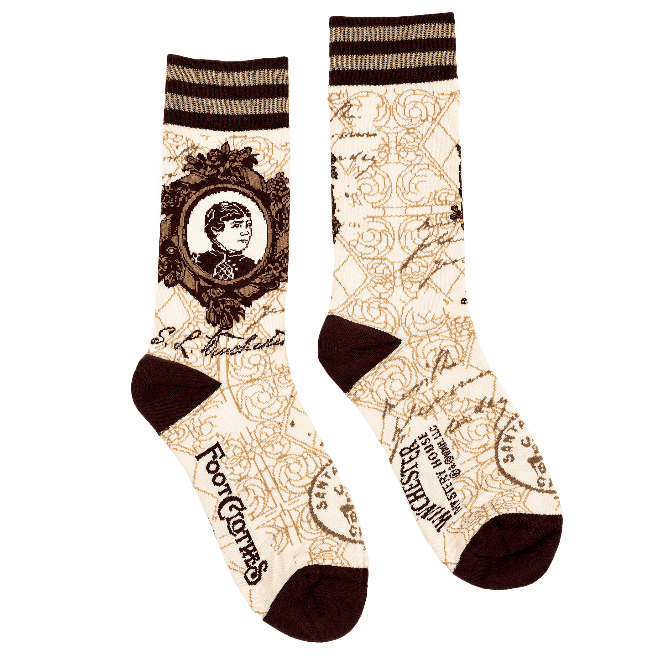 Winchester Mystery House® Sarah Winchester Portrait Crew Socks | FootClothes | Socks | 1705