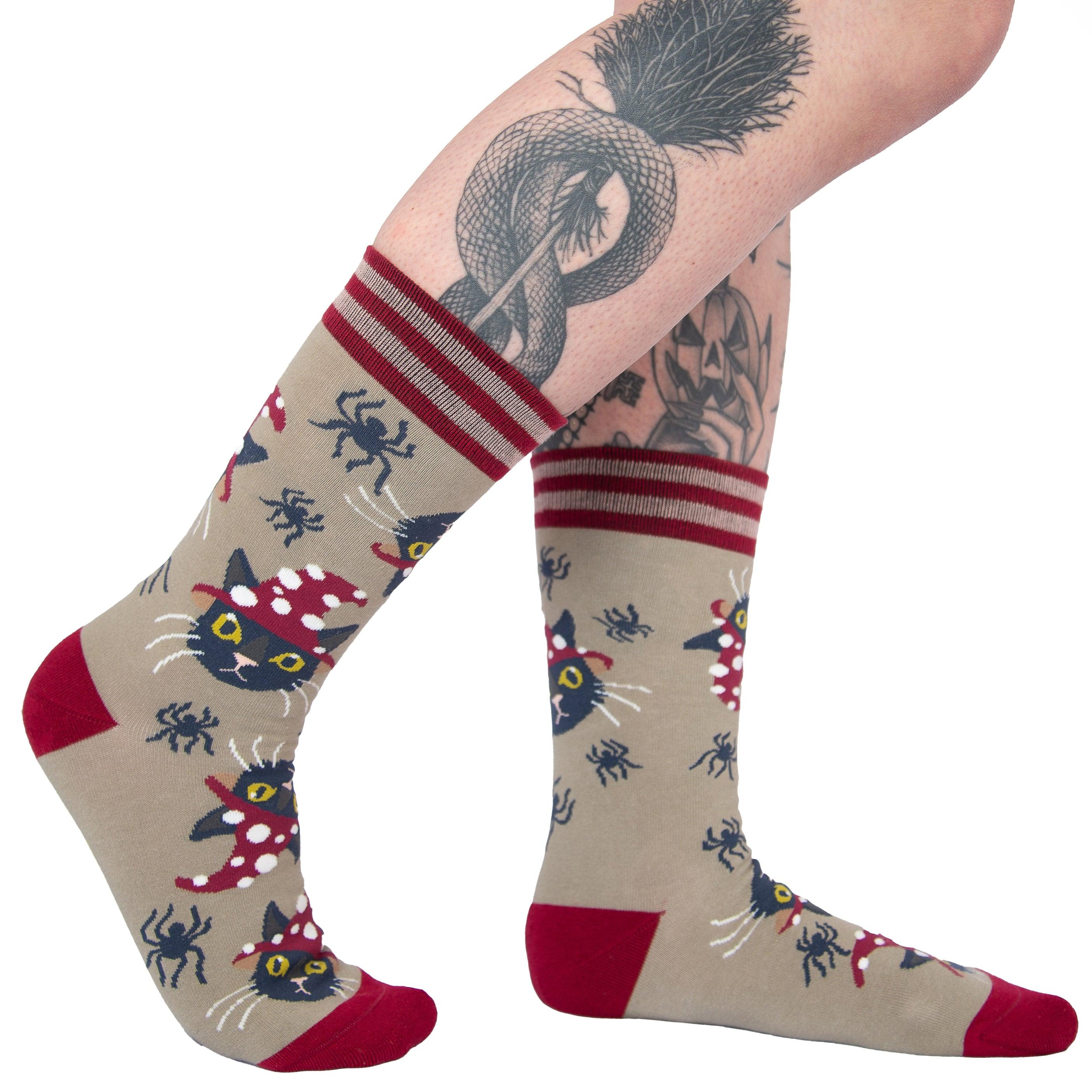 Witchy Whiskers Crew Socks | FootClothes | Socks | 1901