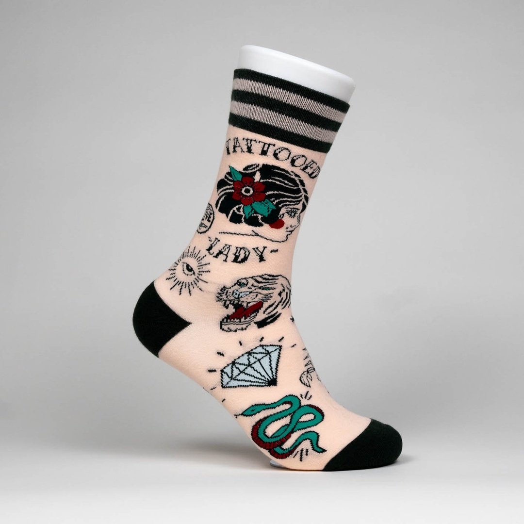 Tattooed Lady Crew Socks | FootClothes | Socks | 0102