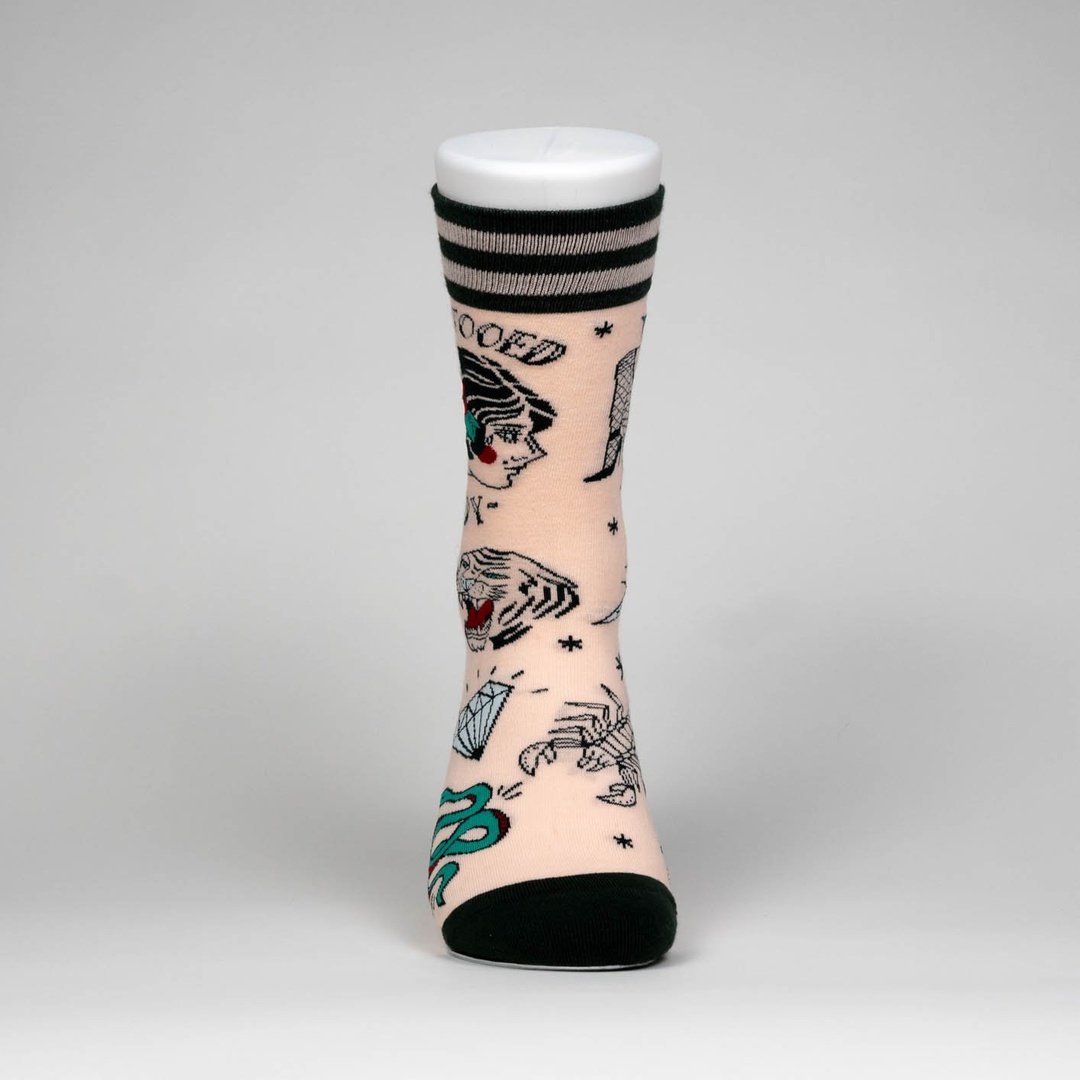 Tattooed Lady Crew Socks | FootClothes | Socks | 0102